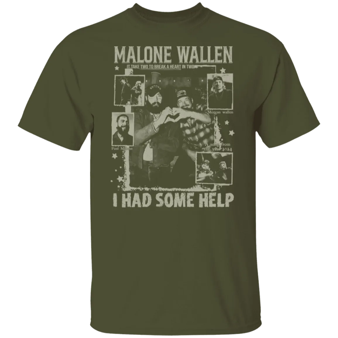 Vintage 'I Had Some Help' Gildan T-Shirt – Post Malone & Morgan Wallen Country Music Inspired Apparel