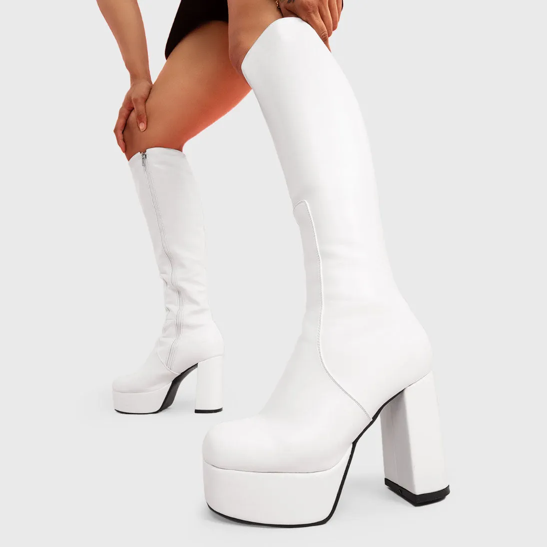 Whatta Showdown Wide Calf Platform Knee High Boots