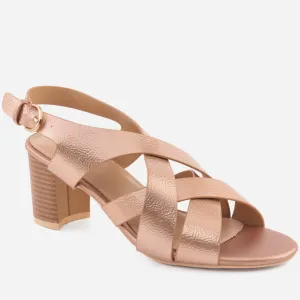 Women "VANESSA" Cross Over Strap Block Sandals