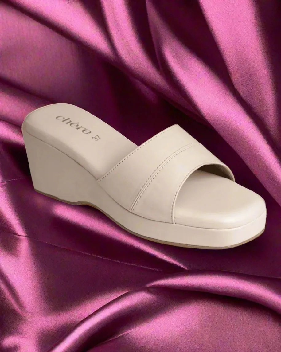 Women's Beige Wedges Comfortable & Stylish