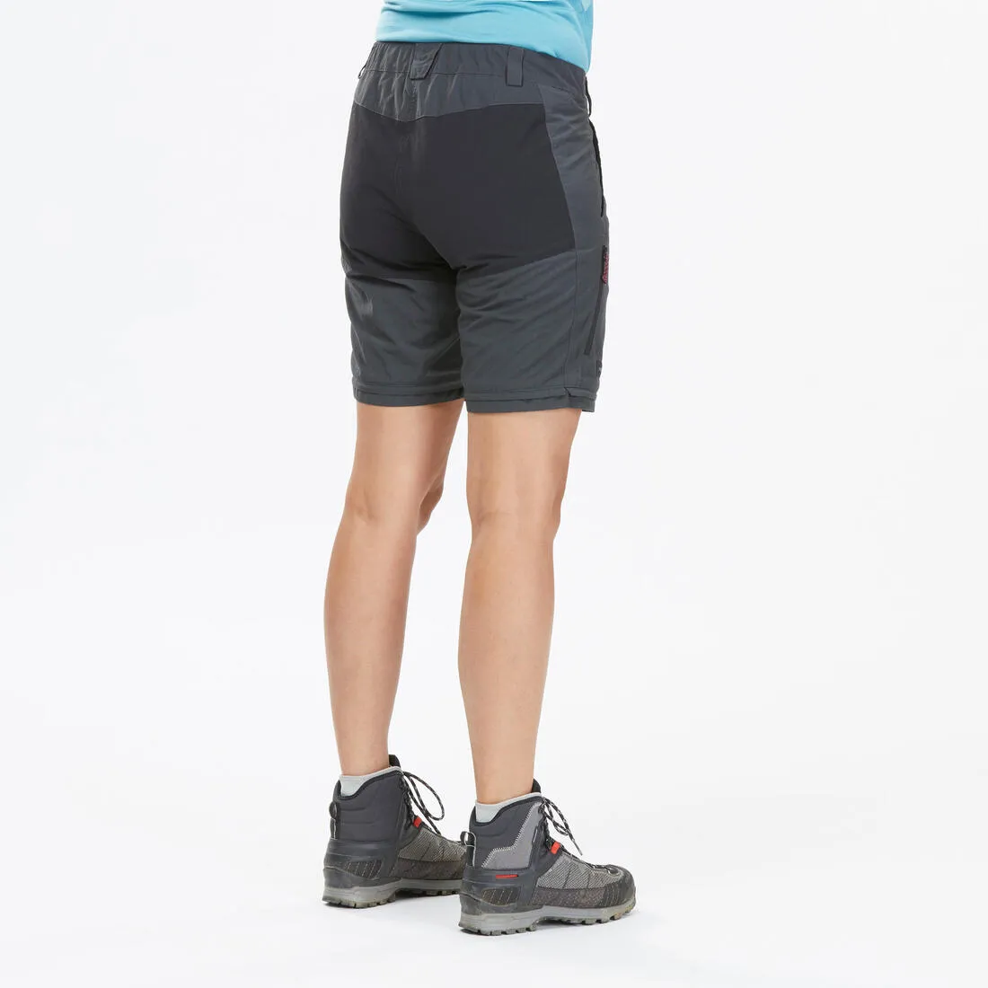 Women's Mountain Trekking 2-in-1 Zip-Off Trousers MT100 - grey
