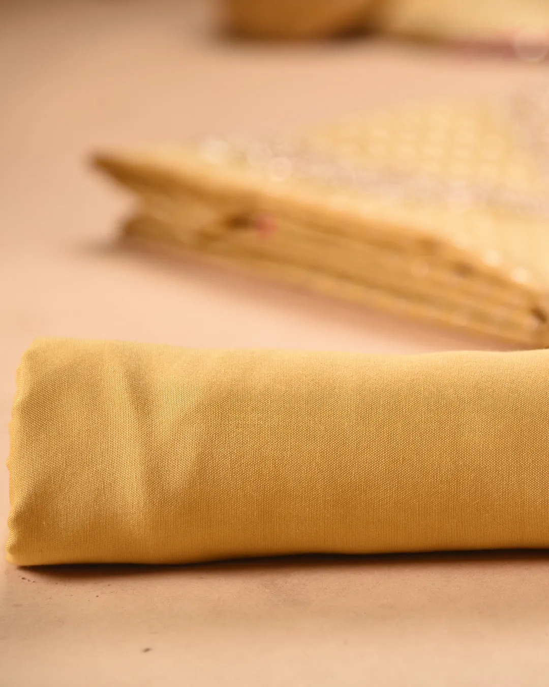 Yellow Chanderi Woven With Hand Embroidered Unstitched Suit Fabric Set With Chanderi Woven Dupatta